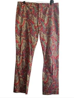 Lauren Ralph Lauren Red Paisley Cropped Pants